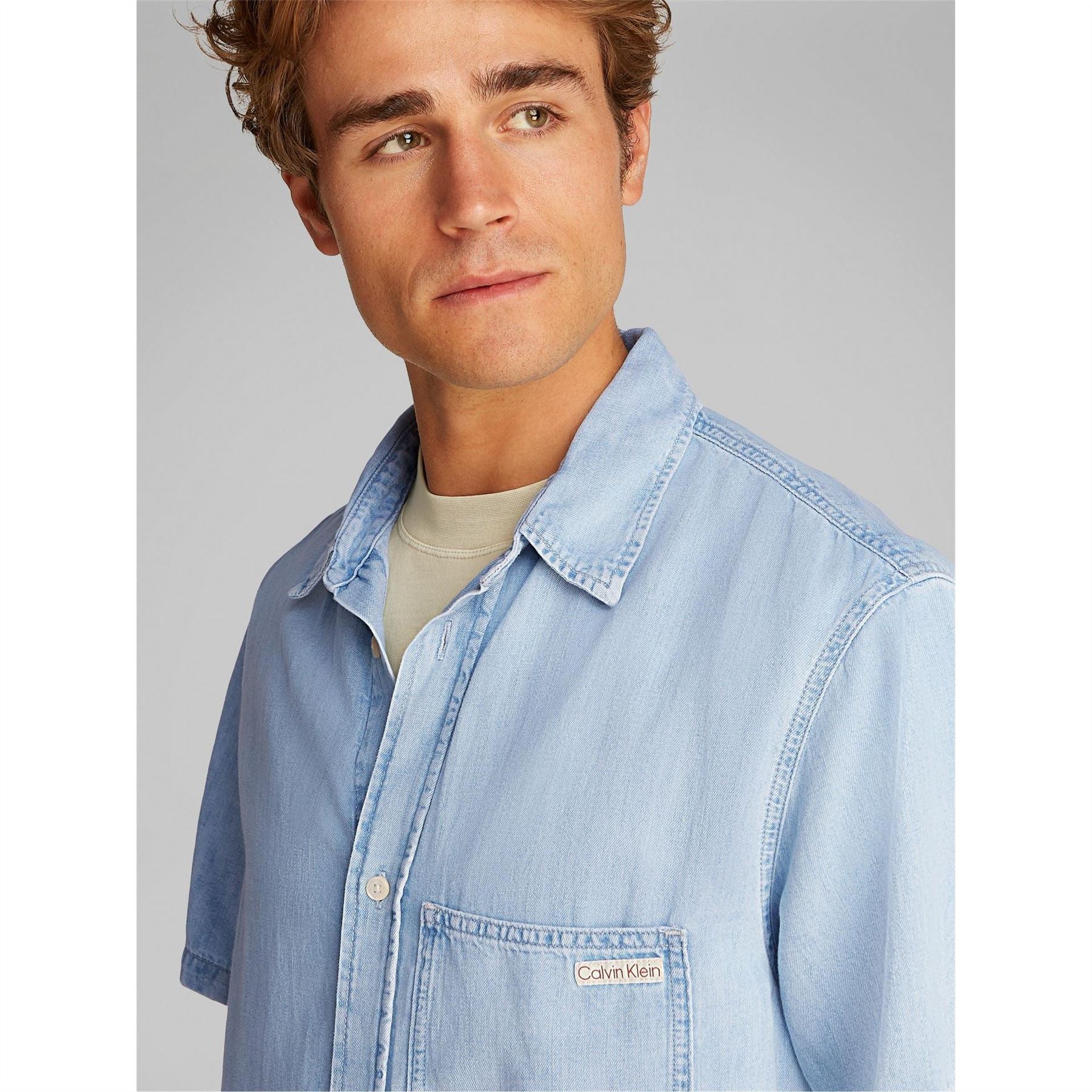 Calvin Klein Jeans Regular Fit Short Sleeve Denim Shirt