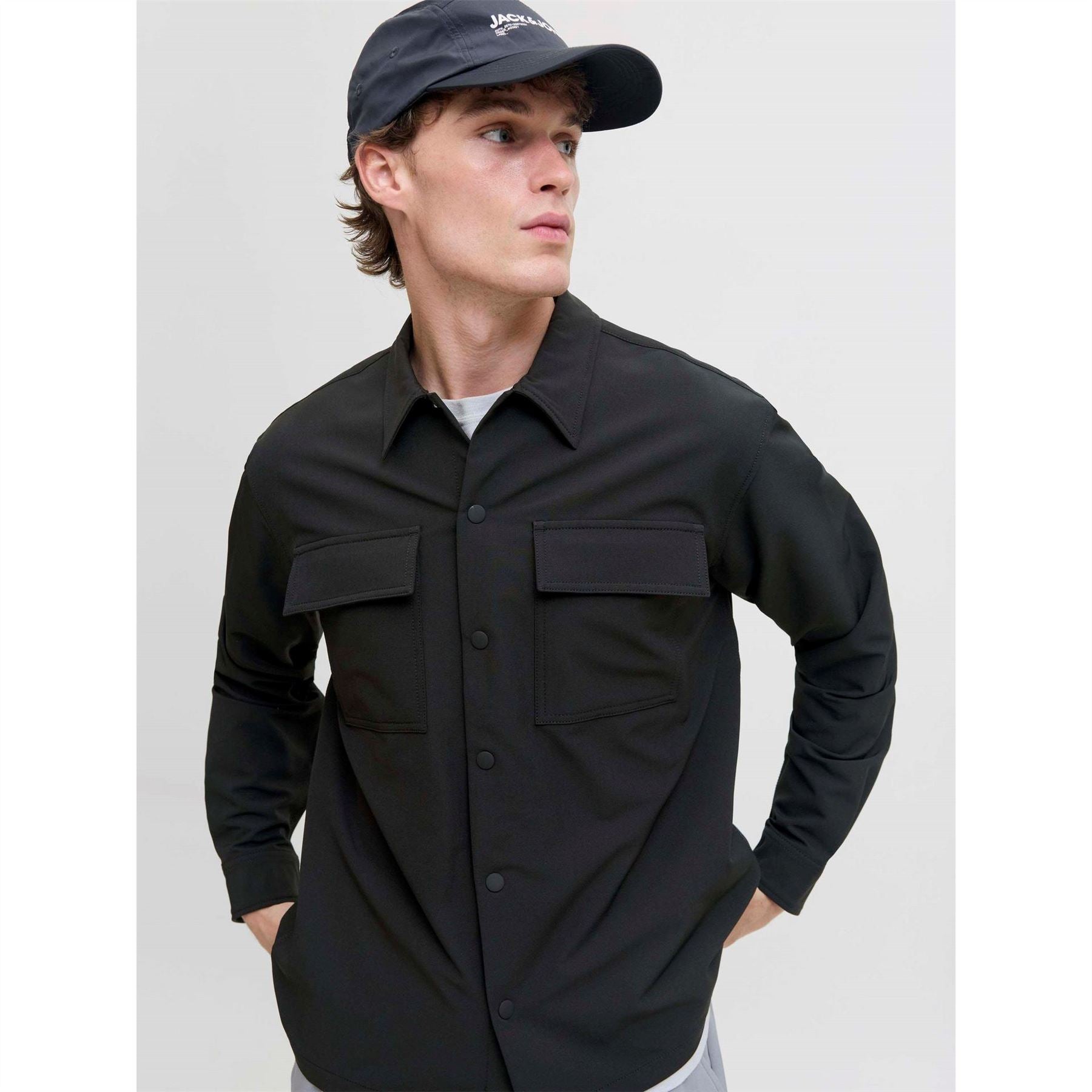 Jack and Jones Commute Regular Fit Collared Neck Long Sleeve Shirt