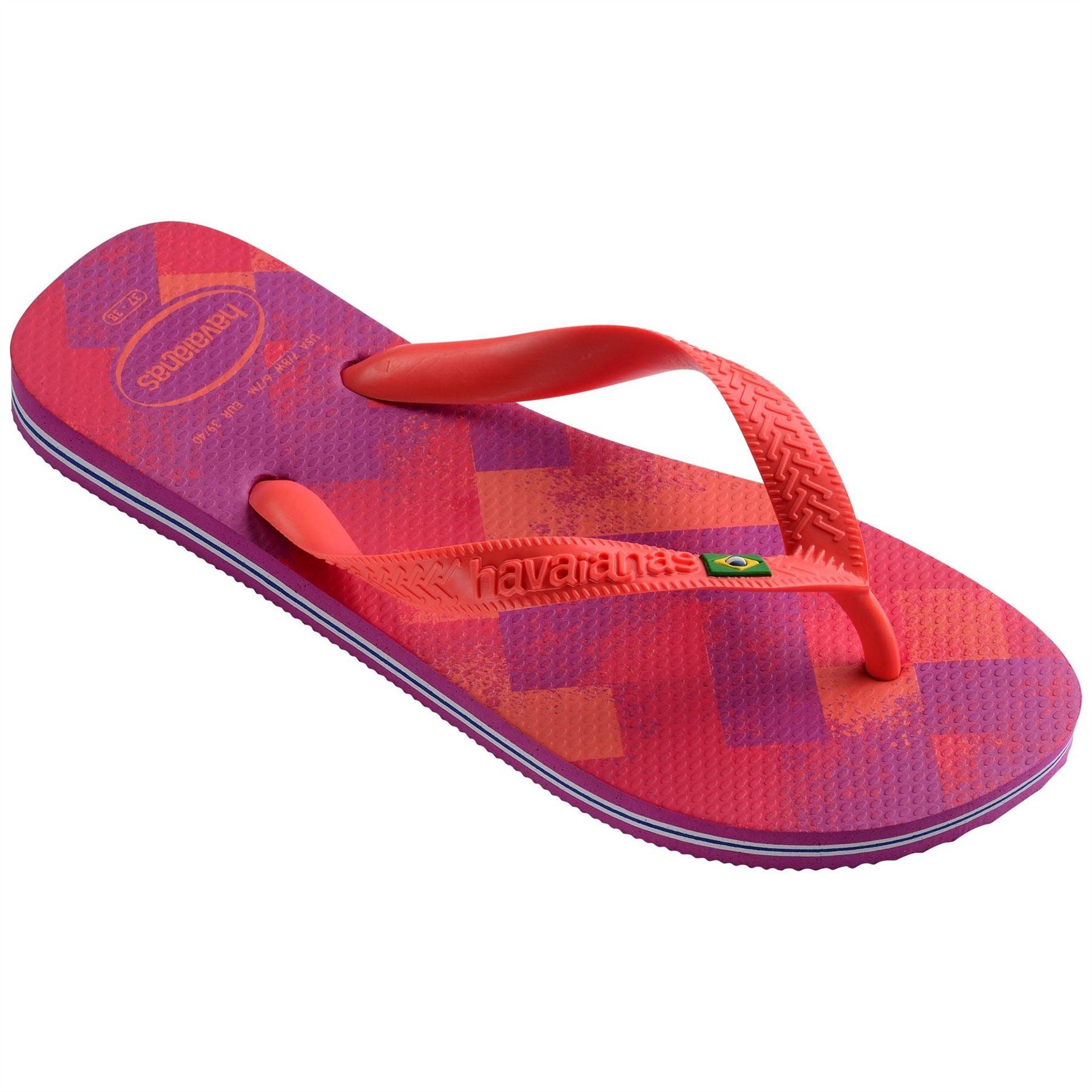 Havaianas Womens Hav. Brasil Fresh Black Black Leaf Flip Flops