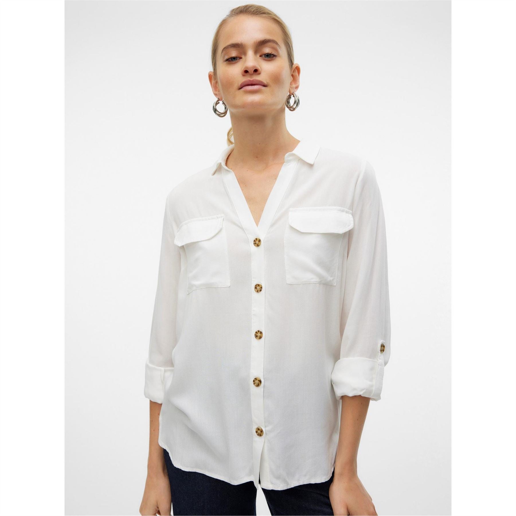 Vero Moda Bumpy Regular Fit V-Neck Long Sleeve Shirt