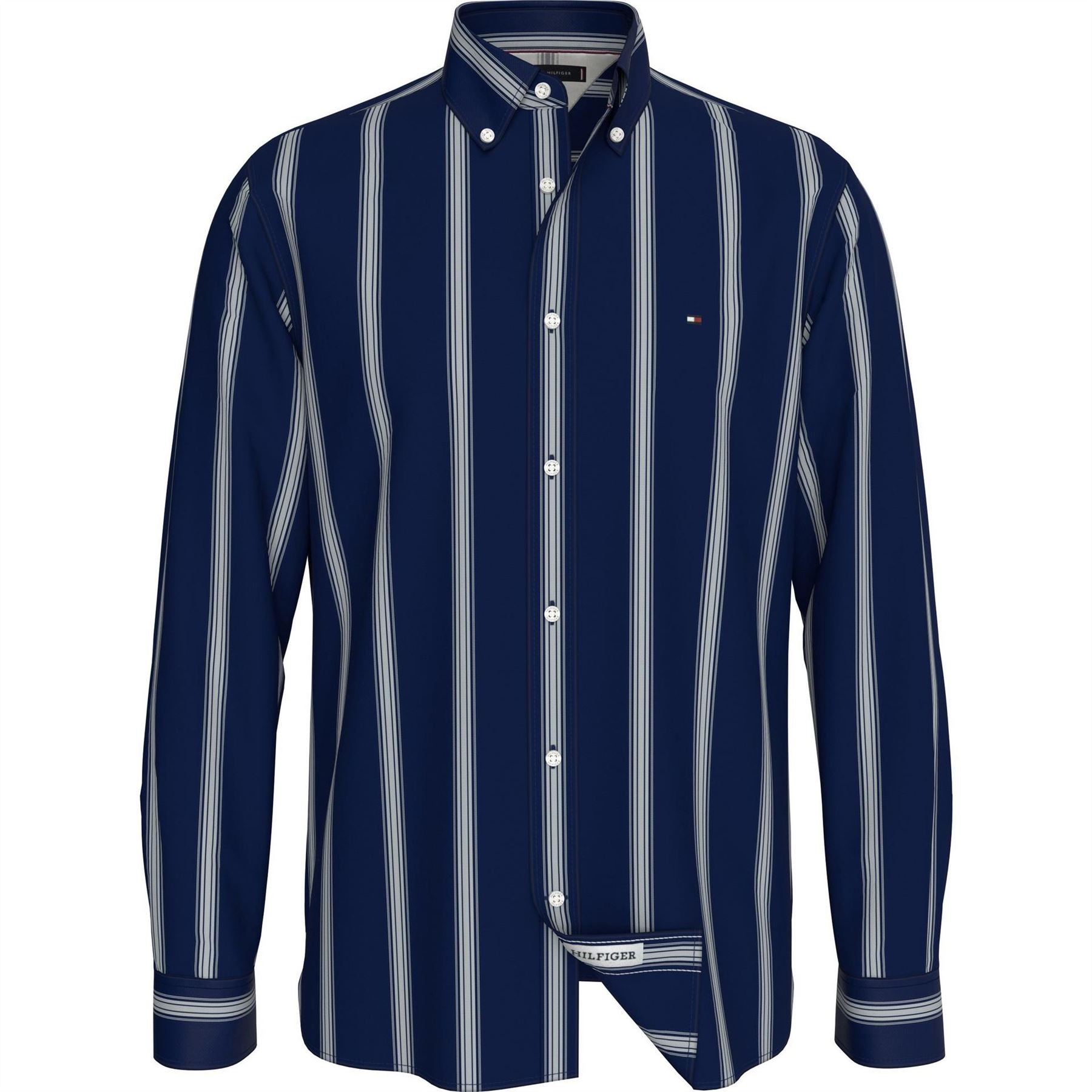 Tommy Hilfiger Shadow Stripe Long Sleeve Patterned Shirt