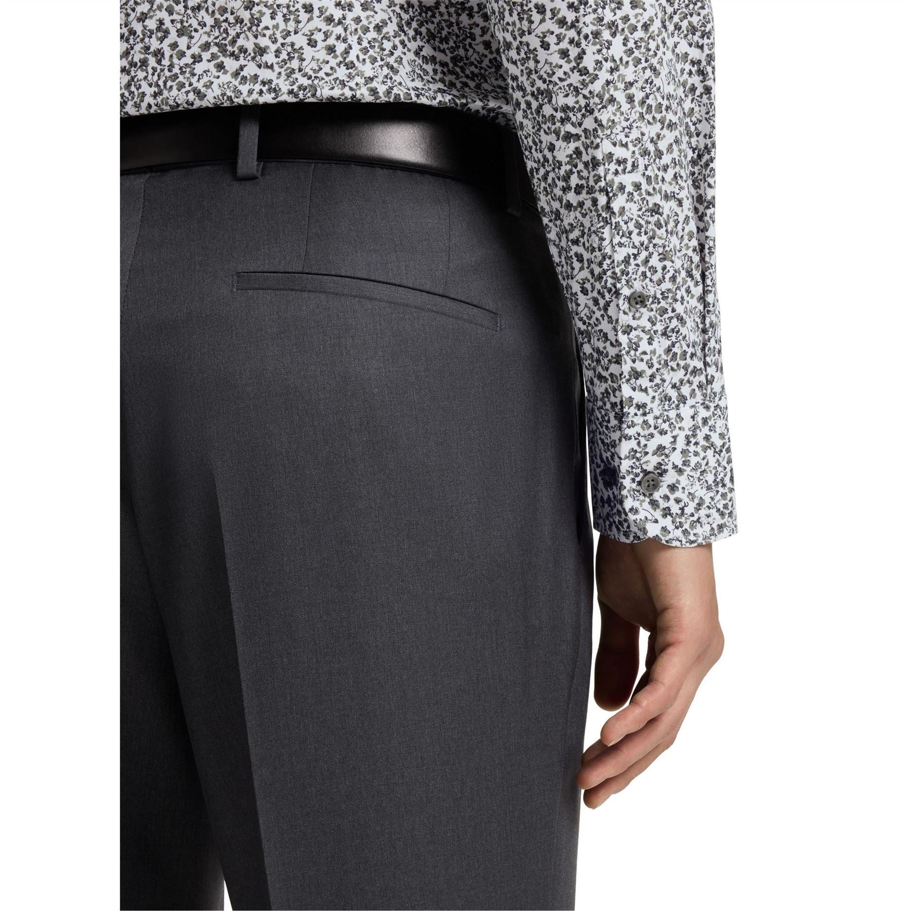 Boss Floral Print Stretch Cotton Long Sleeve Slim Fit Shirt