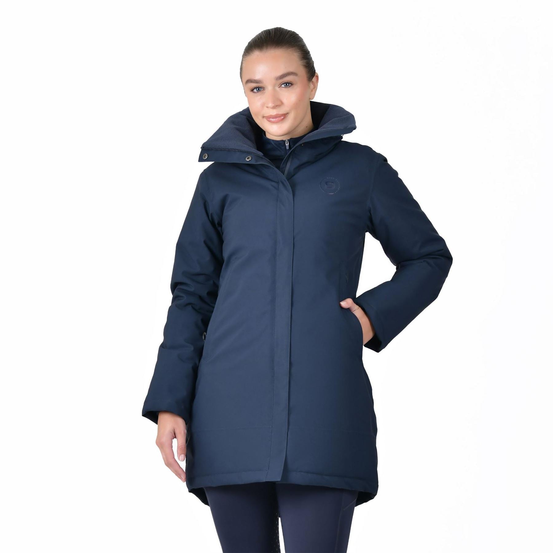Dublin  Everyday Waterproof Concealed Hood Thigh Length Equestrian Jacket