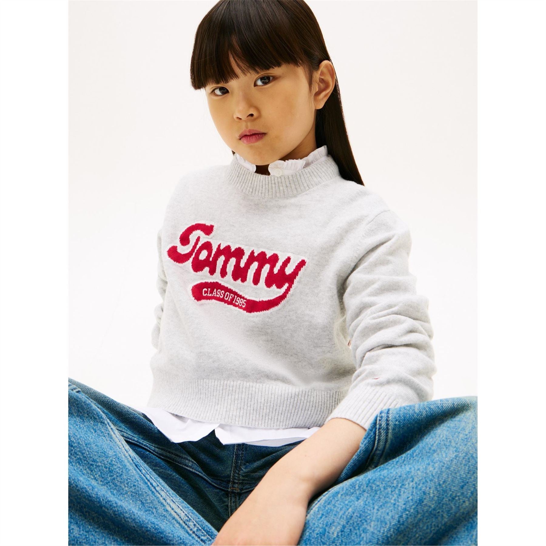 Tommy Hilfiger Logo Print Crew Neck Long Sleeve Sweater