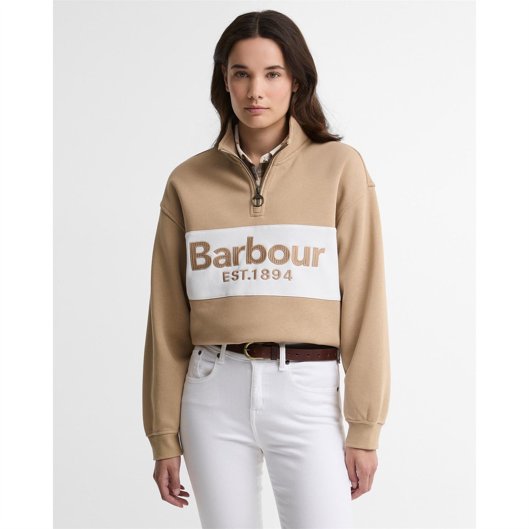 Barbour Zaria 1 2 Zip Cotton Long Sleeve Fleece