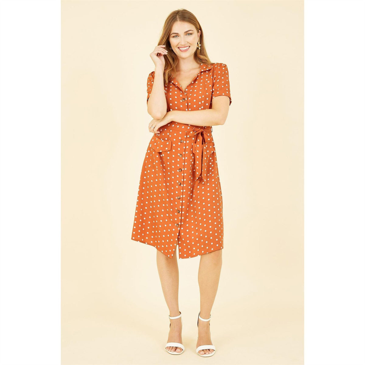 Yumi Spot Retro Shirt Dress