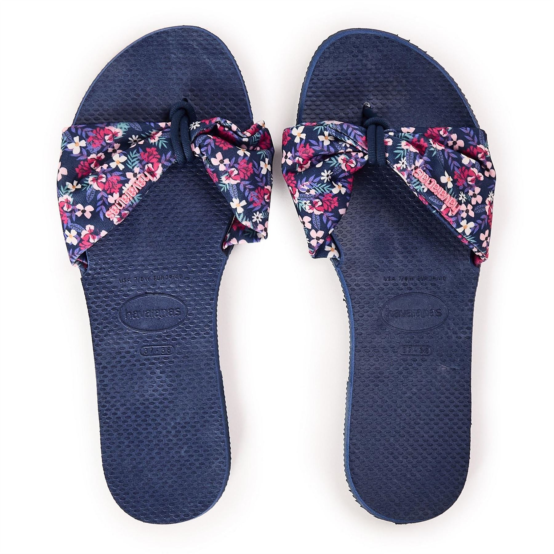 Havaianas Womens Hav. You Saint Tropez Print Navy Bl Flip Flops