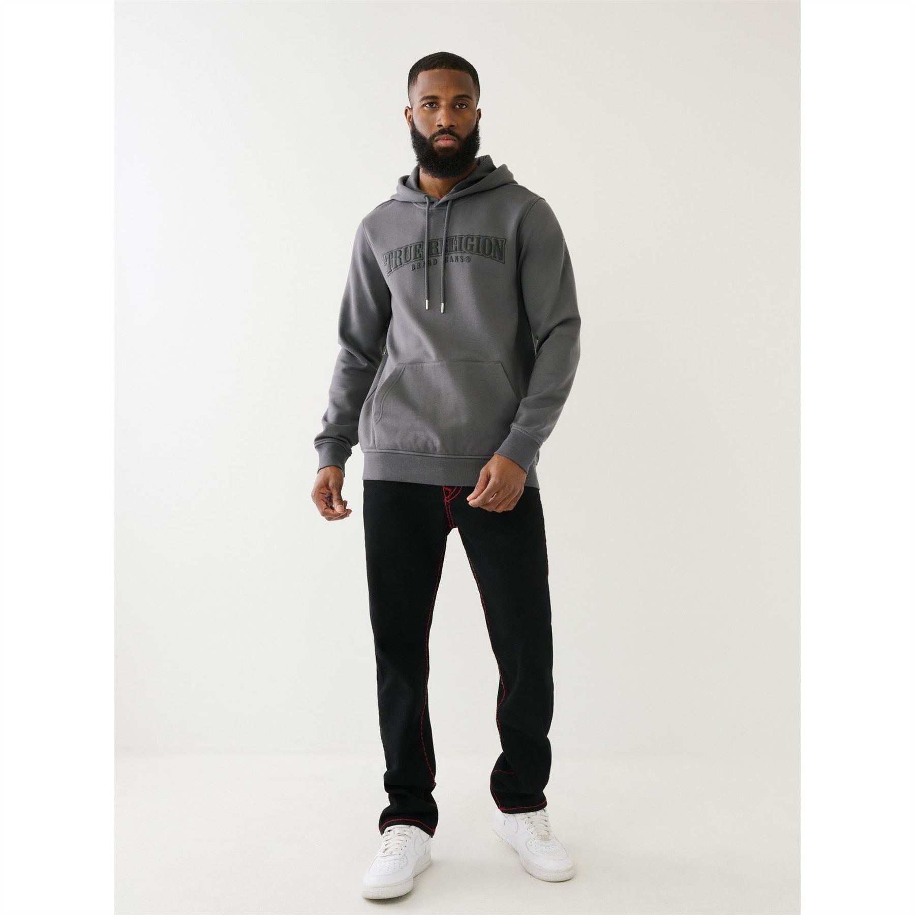 True Religion Over The Head Painted Logo Hoodie