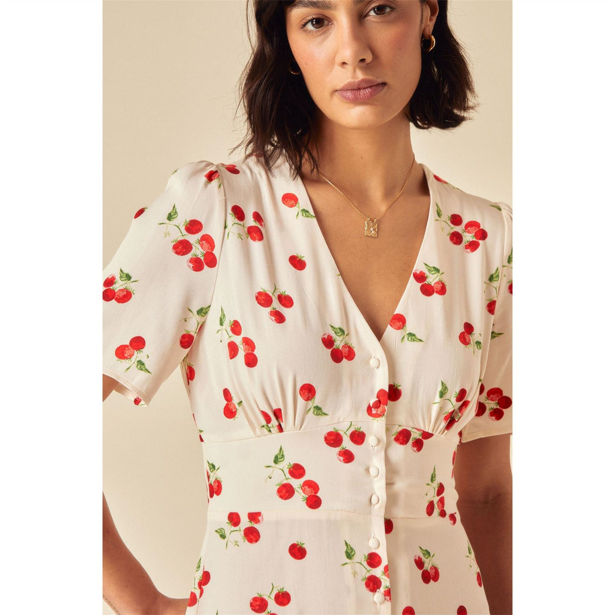 Nobodys Child Alexa V-Neck Short Sleeve Mini Dress