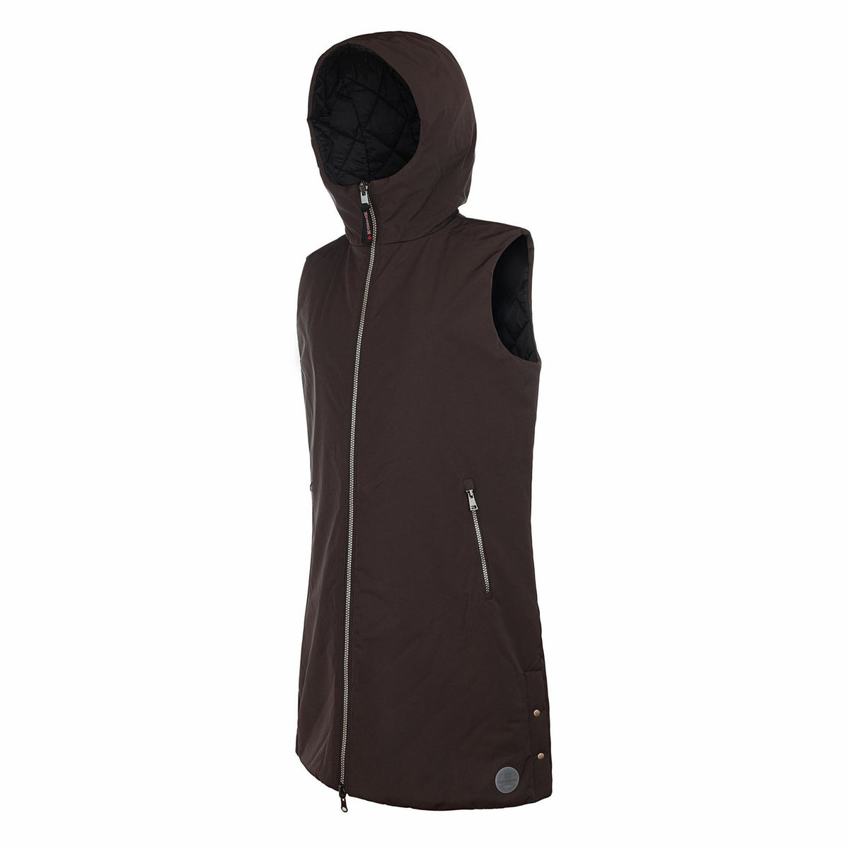 Museum L Hooded Solid Patterned Gilet