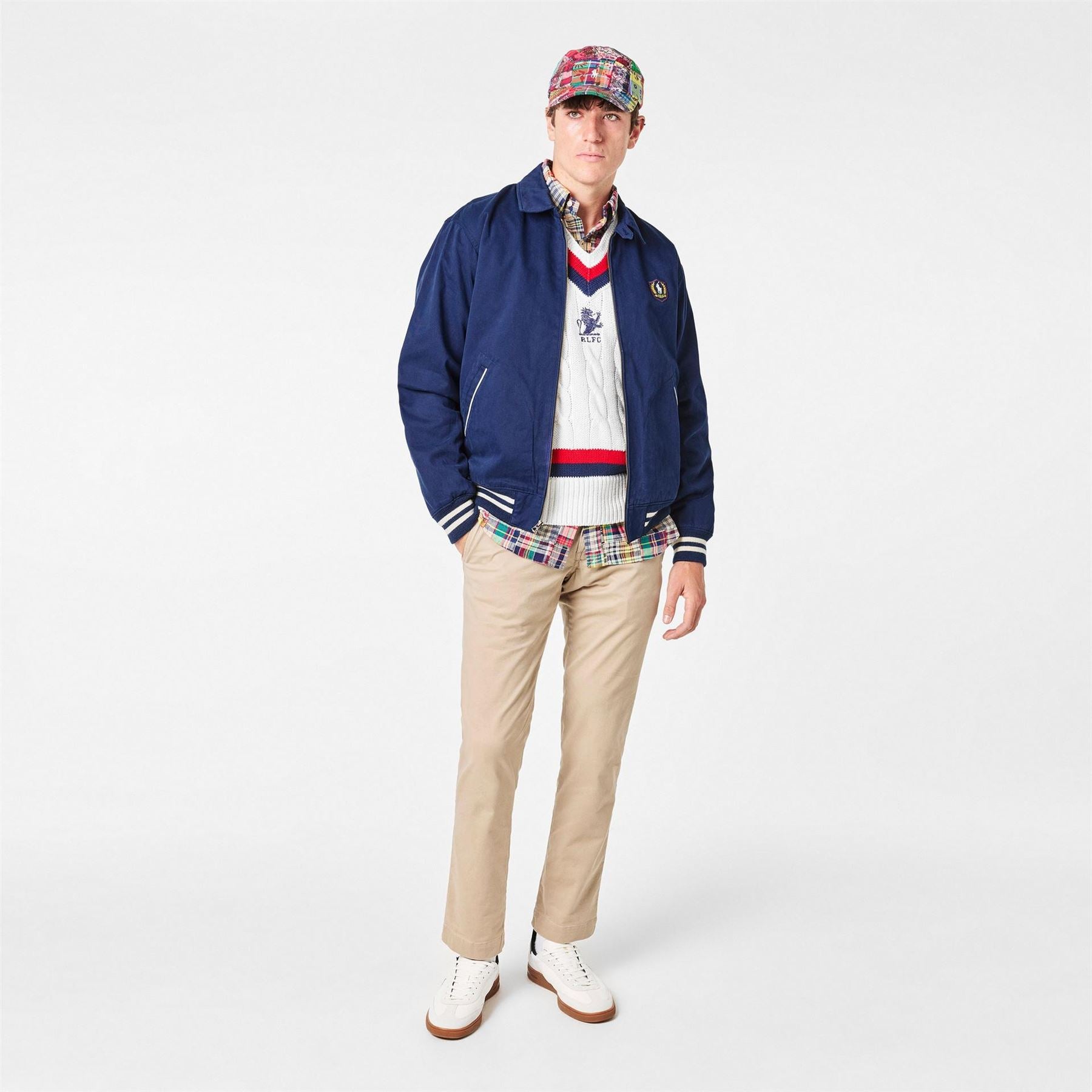 Polo Ralph Lauren Solid Patterned Bomber Jacket with Ribbed Cuff