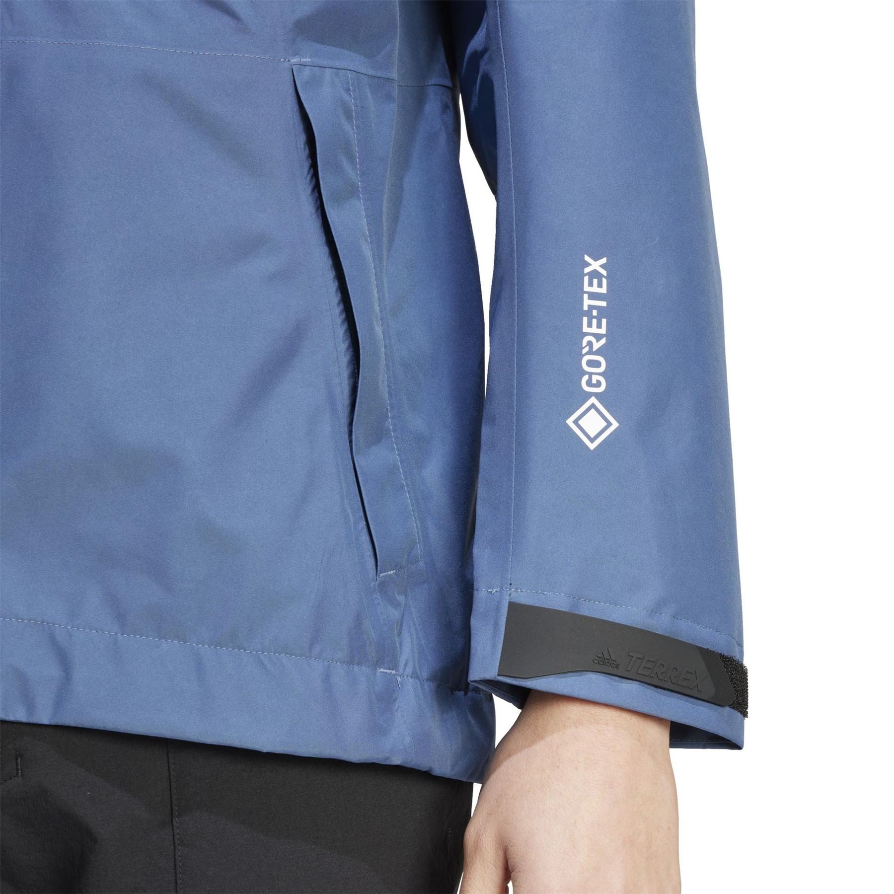 adidas Gore Pac J Solid Patterned Rain Jacket with Zipped Pocket