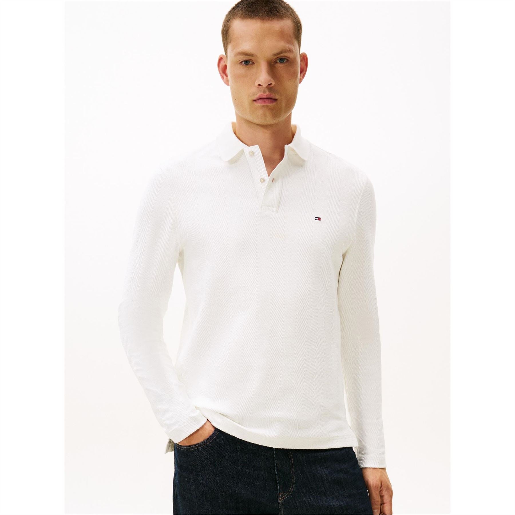 Tommy Hilfiger Herring Collared Long Sleeve Polo Shirt