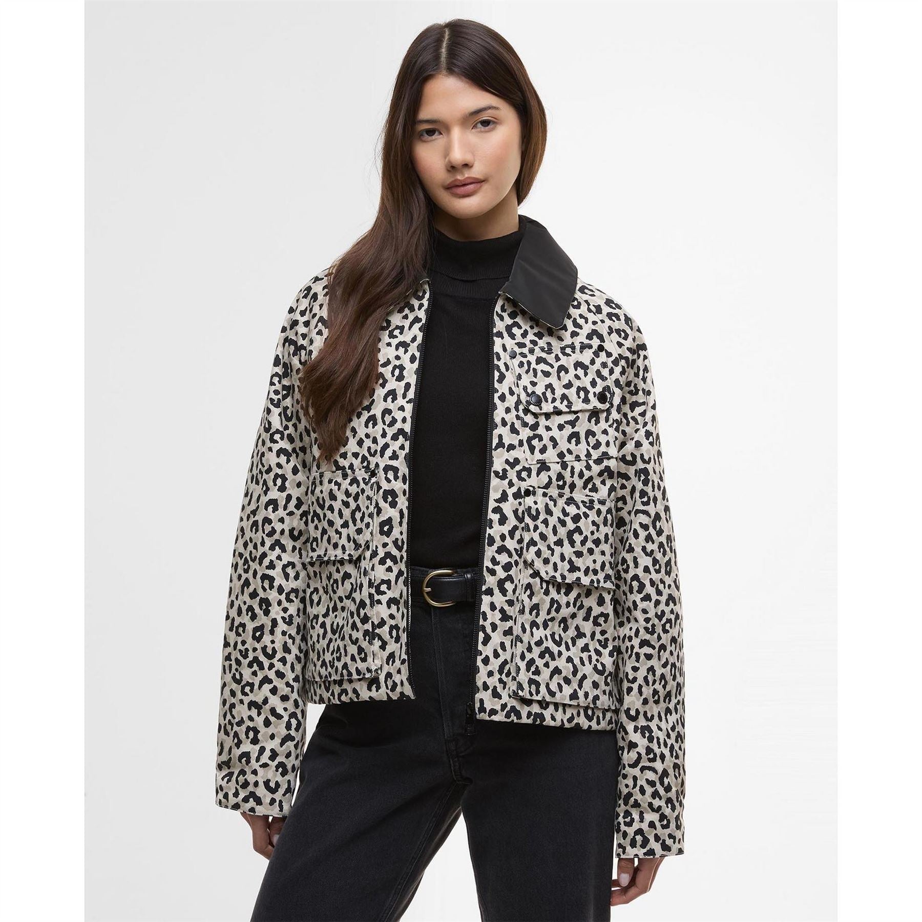 Barbour International Warlock Heavy Cotton Faux Velvet Collar Boxy Coach Jacket