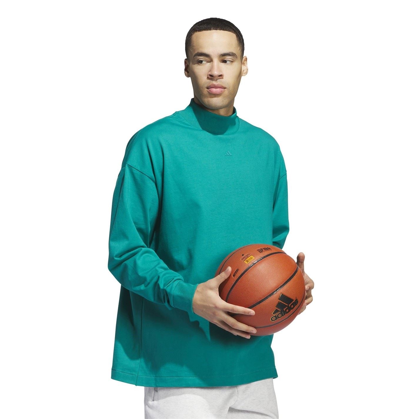 adidas Mens Basketball Long Sleeve Tee T-Shirt