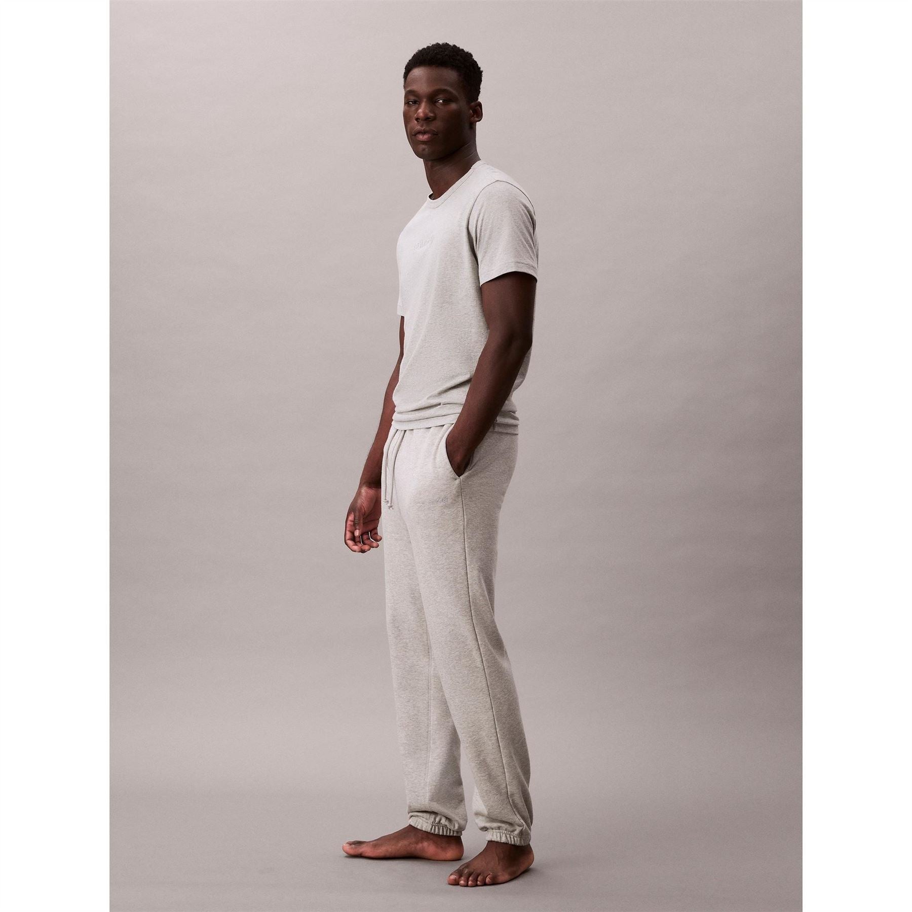 Calvin Klein Solid Patterned Elastic Cuff Joggers