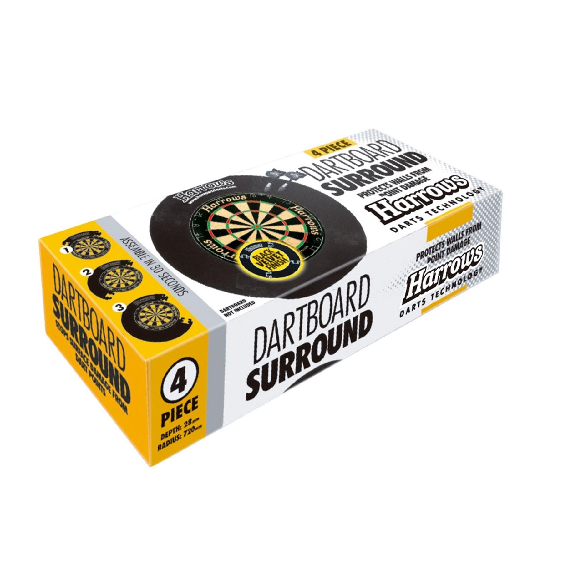 Harrows Darts Black 4pc Dartboard Surround