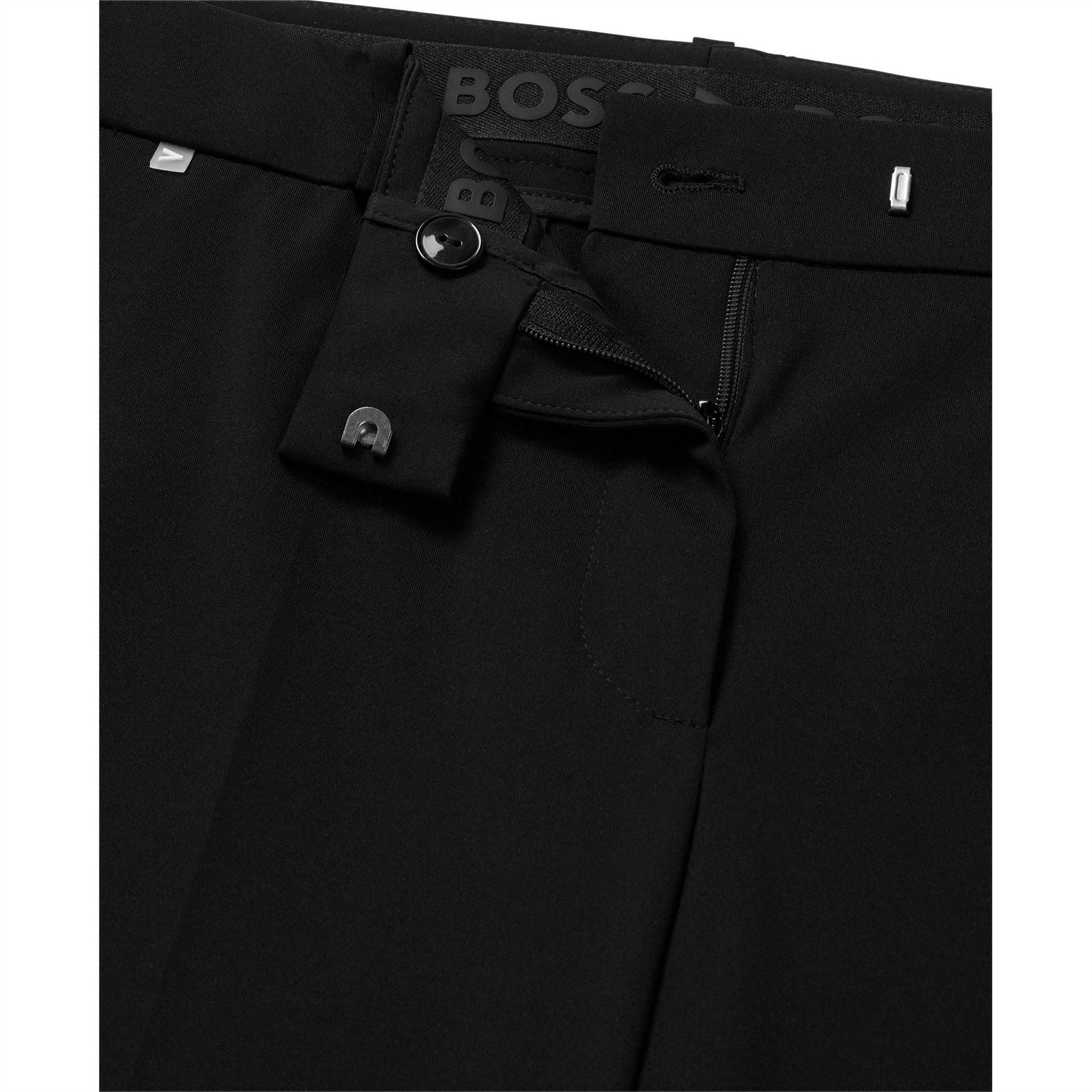 Boss Solid Patterned Roll Up Cuff Trousers
