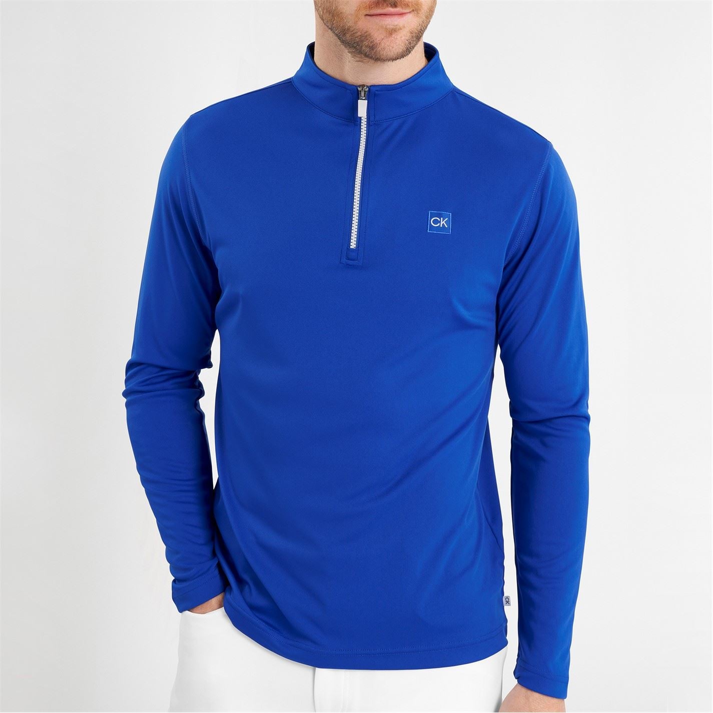 Calvin Klein Golf Regular Fit Zip Neck Long Sleeve Sweatshirt