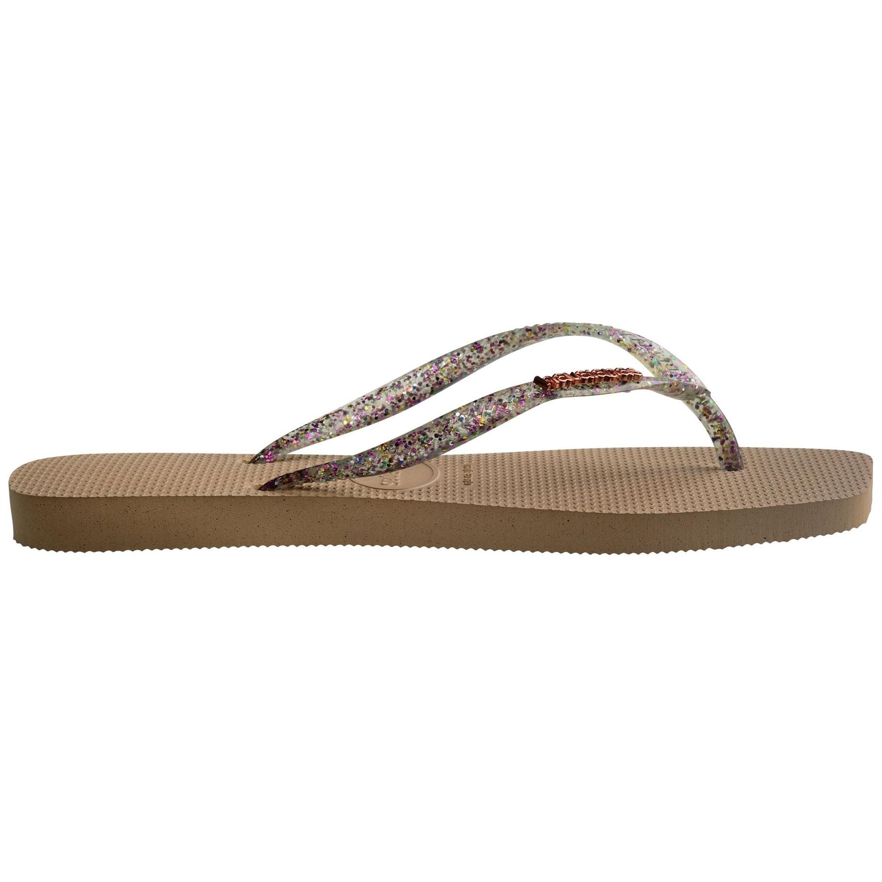 Havaianas Womens Hav. Square Logo Metallic Rose Gold Flip Flops