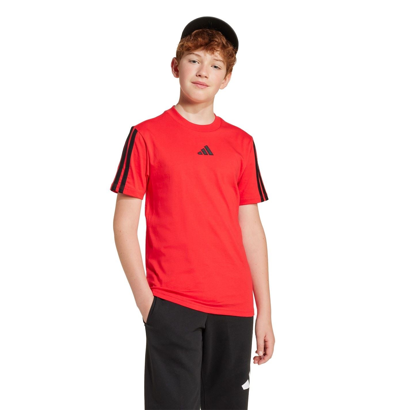 adidas 3 Stripe Essentials T-Shirt Junior