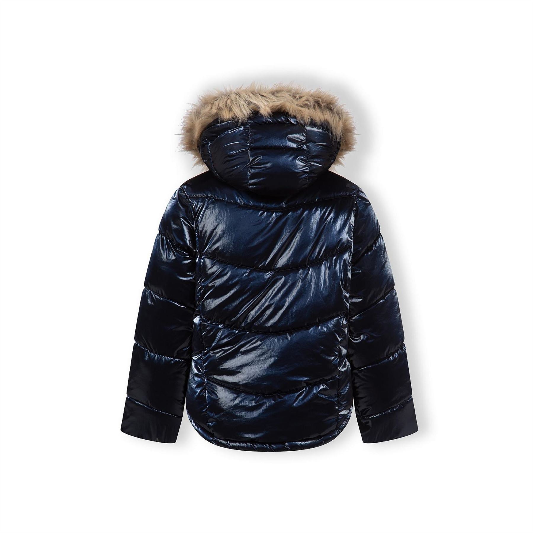 Minoti Girls Winter Jacket Metallic Finish Navy