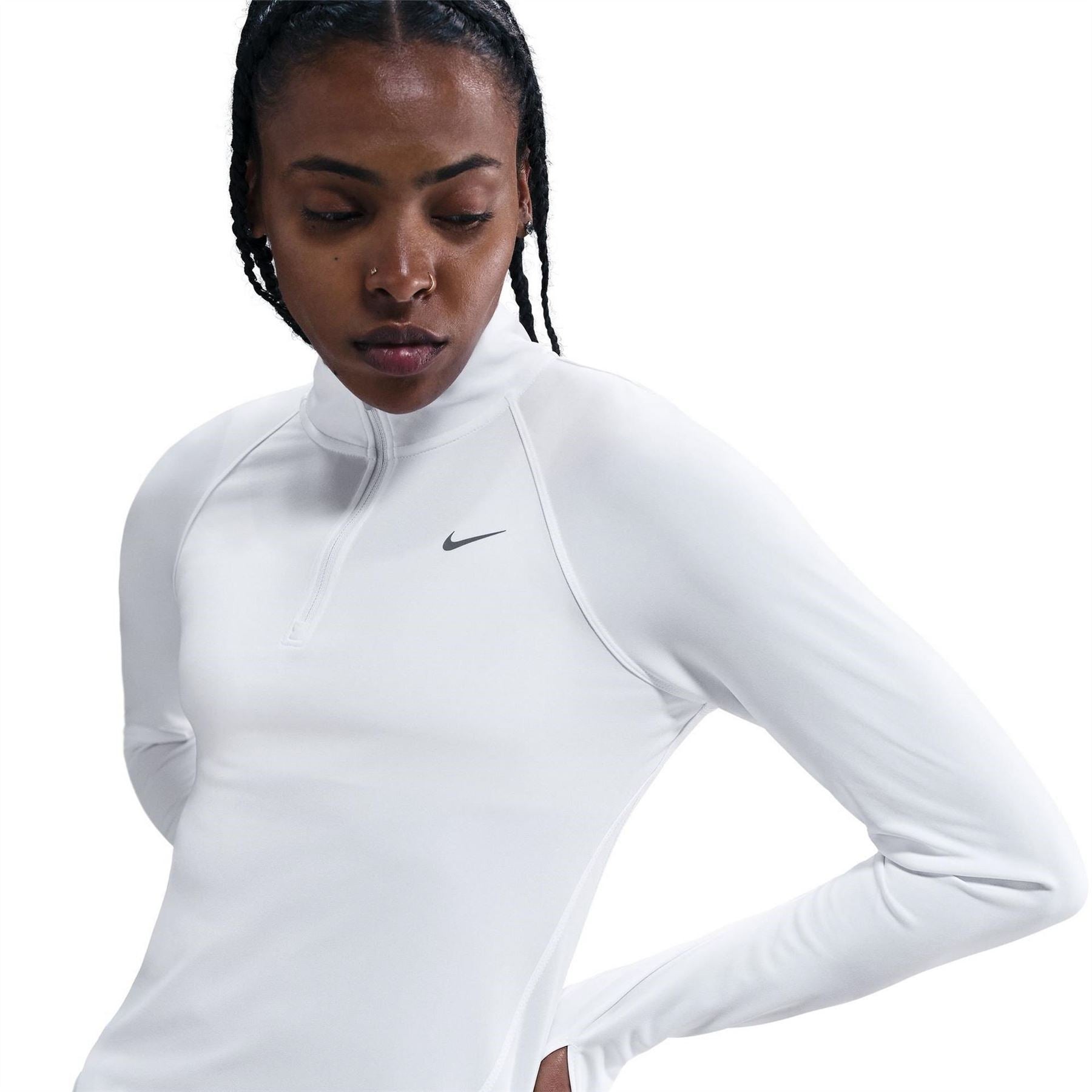 Nike Womens Pacer Long Sleeve 1 2 Zip Running Top