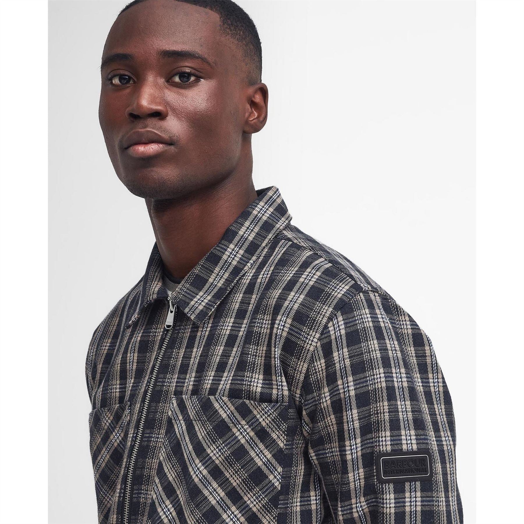 Barbour International Phoenix Checked Two Way Zip Overshirt