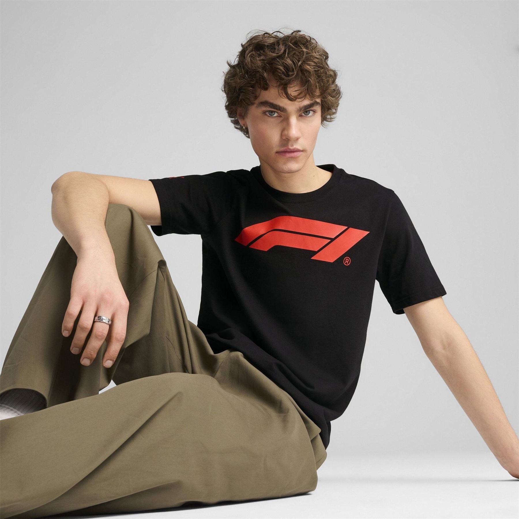 Puma Formula One Wordmark Crew Neck Short Sleeve T-Shirt