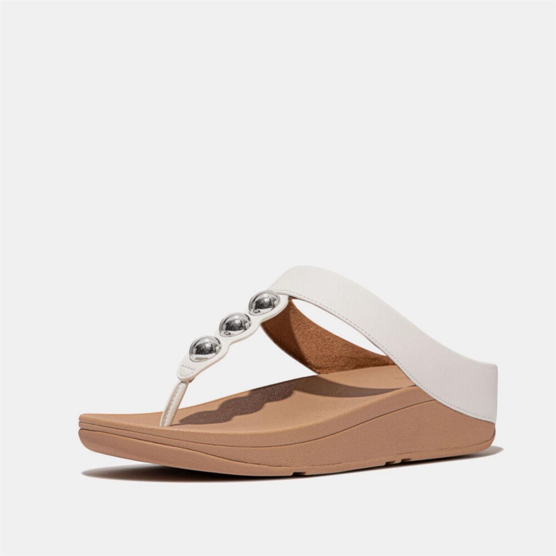 FitFlop Mirror Dome Leather Toe Post Sandals