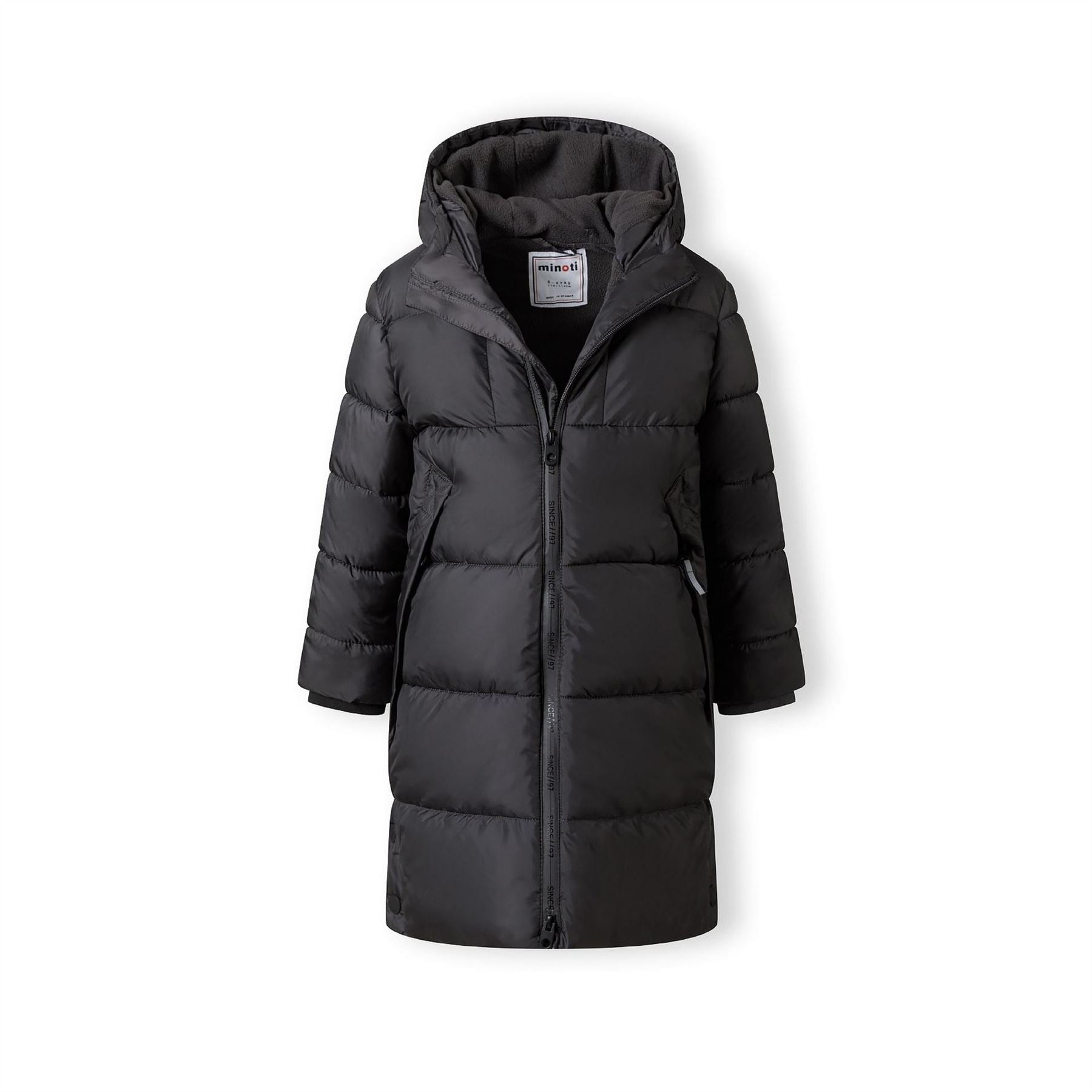Minoti Boys Long Coat Two Way Zip Grey