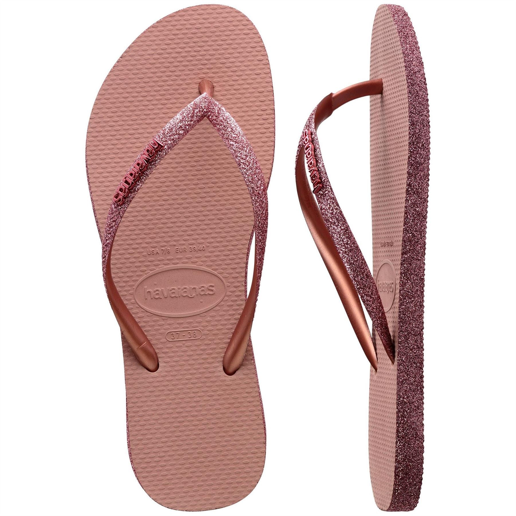 Havaianas Kids Slim Sparkle Ii Crocus Rose Flip Flops