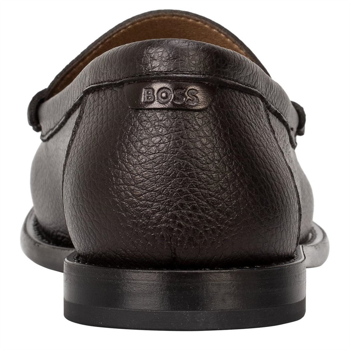 Boss Leather Slip On Loafers With Embossed Logo (tevan)