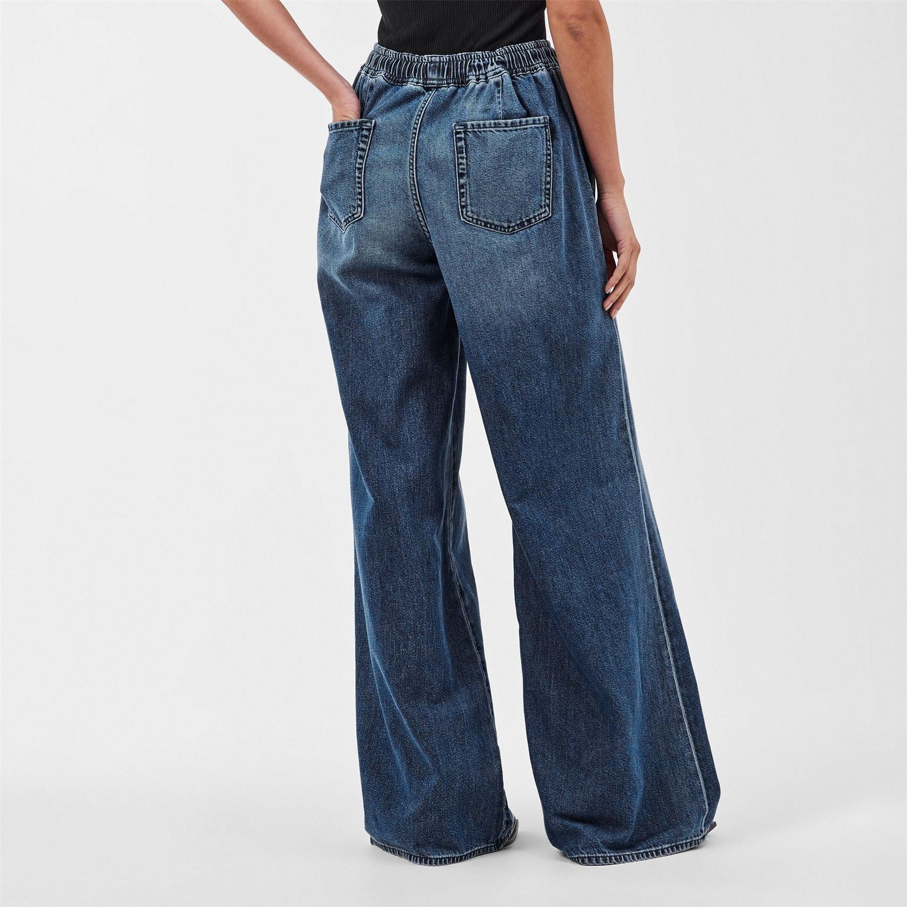 7 For All Mankind Pull On Wide Leg Jeans