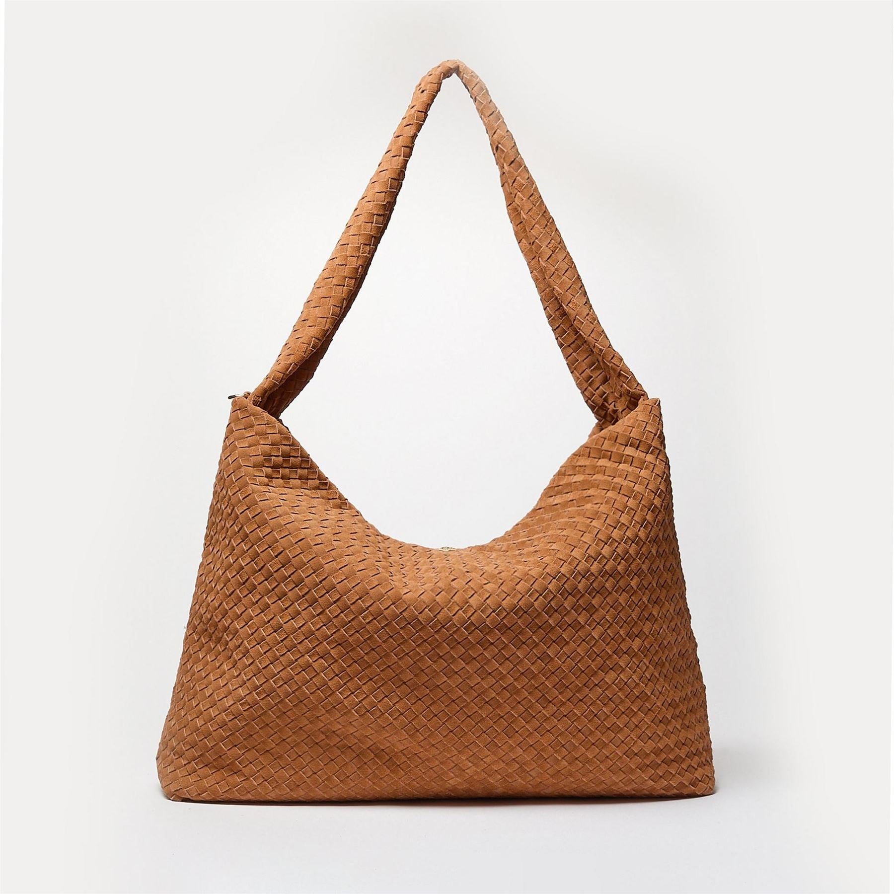 Dune London Delegating XL Basket Weave Hobo Bag with Silver Tone Hardware