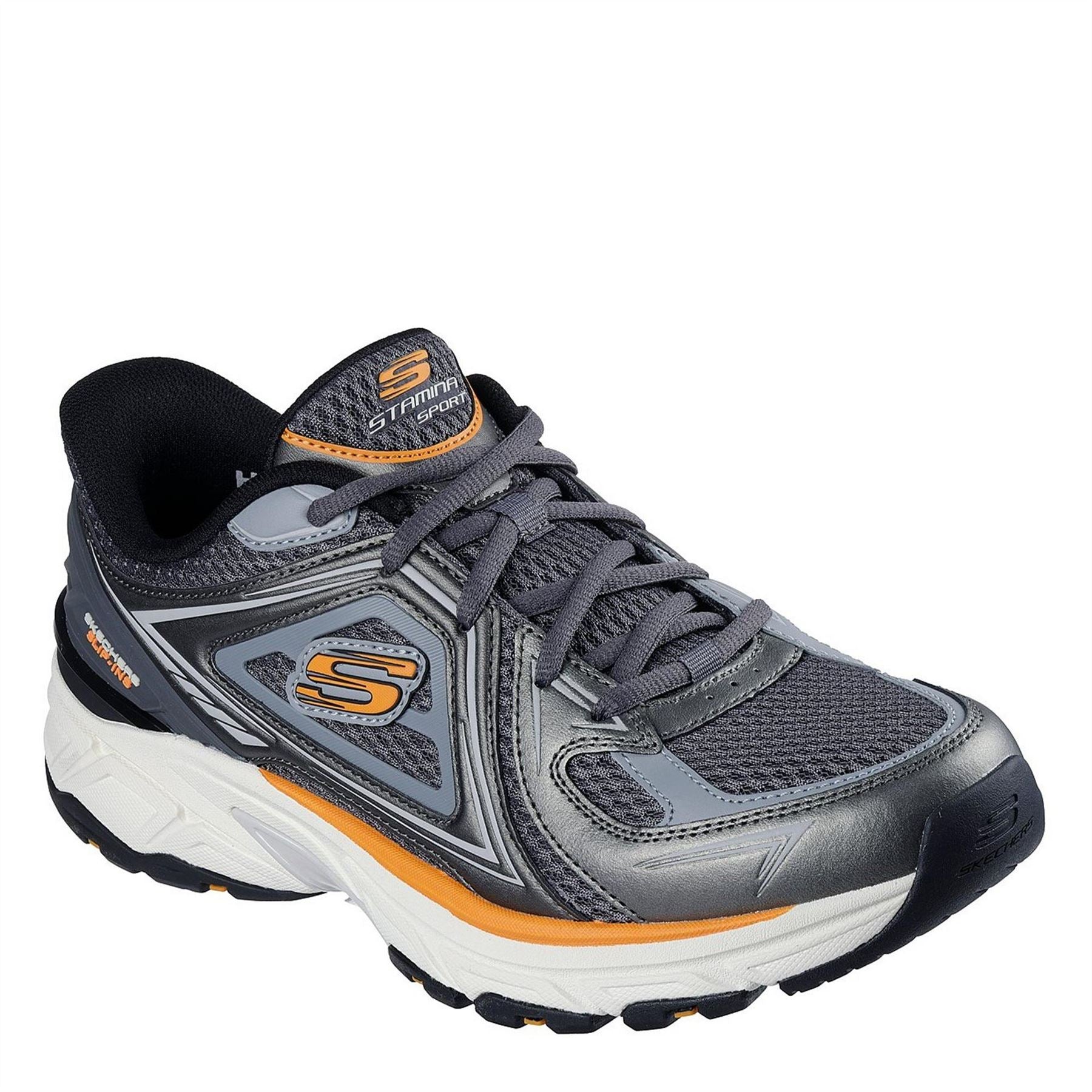 Skechers Mens Ins Metallic Overlay Mesh Snea Slip On Runners