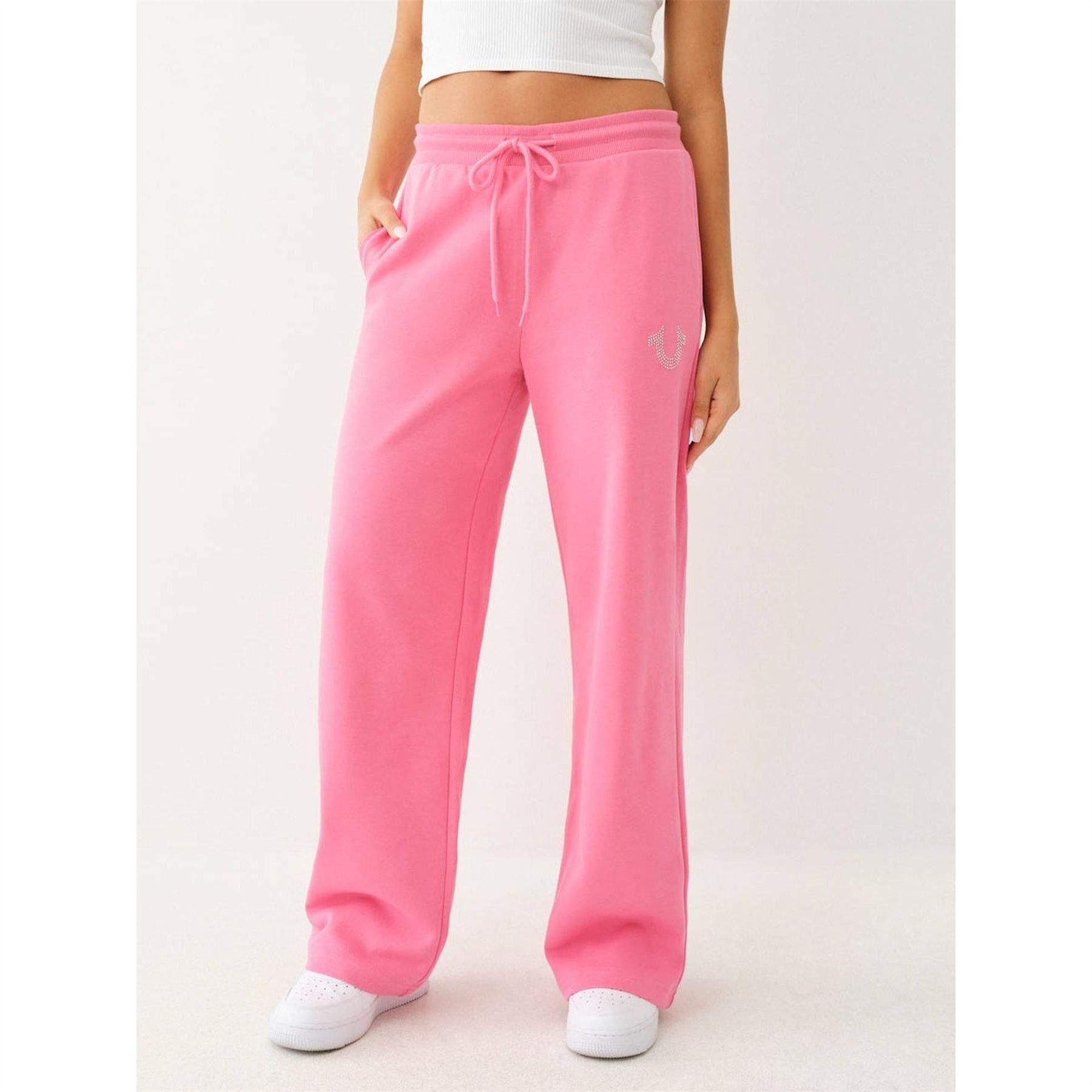 True Religion Wide Fit Open Hem Wide Leg Joggers