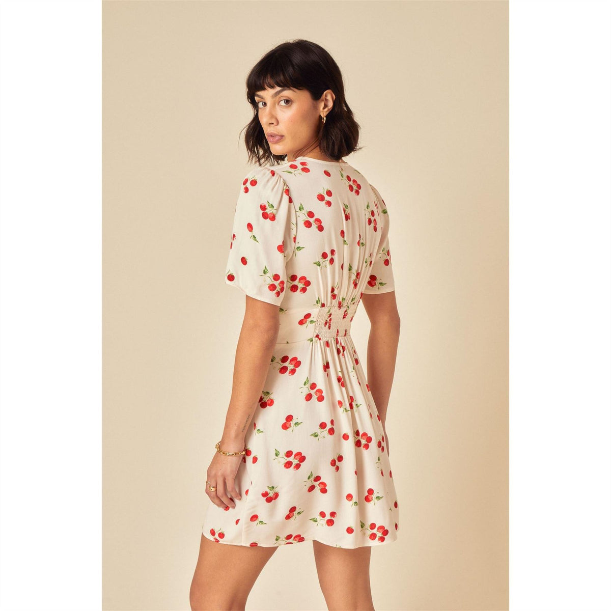 Nobodys Child Alexa V-Neck Short Sleeve Mini Dress