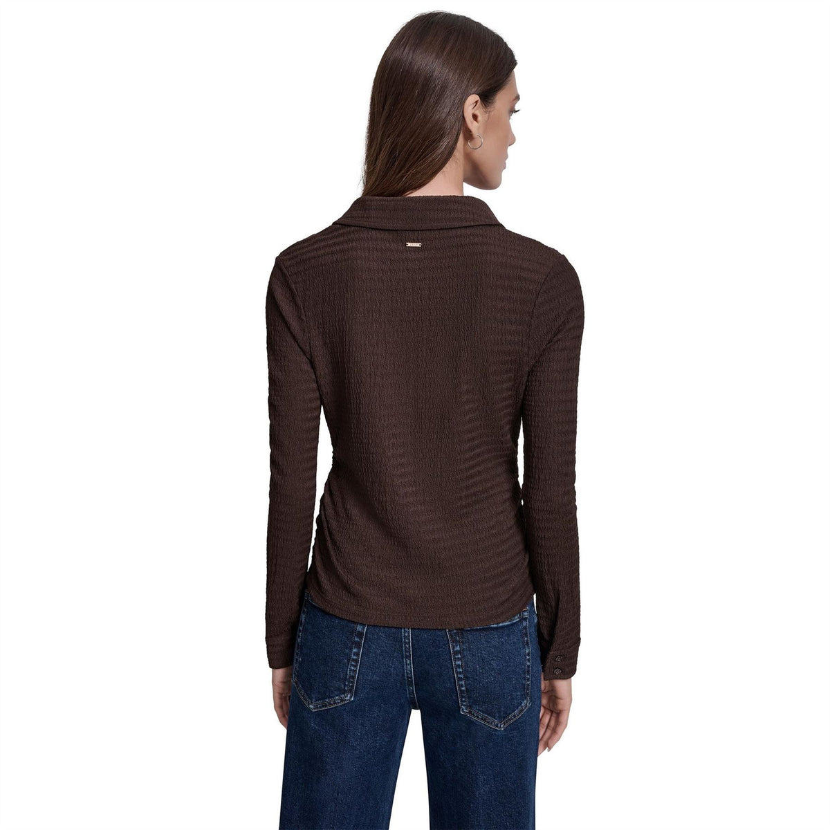 DKNY Ripple Lace Side Ruched Shirt