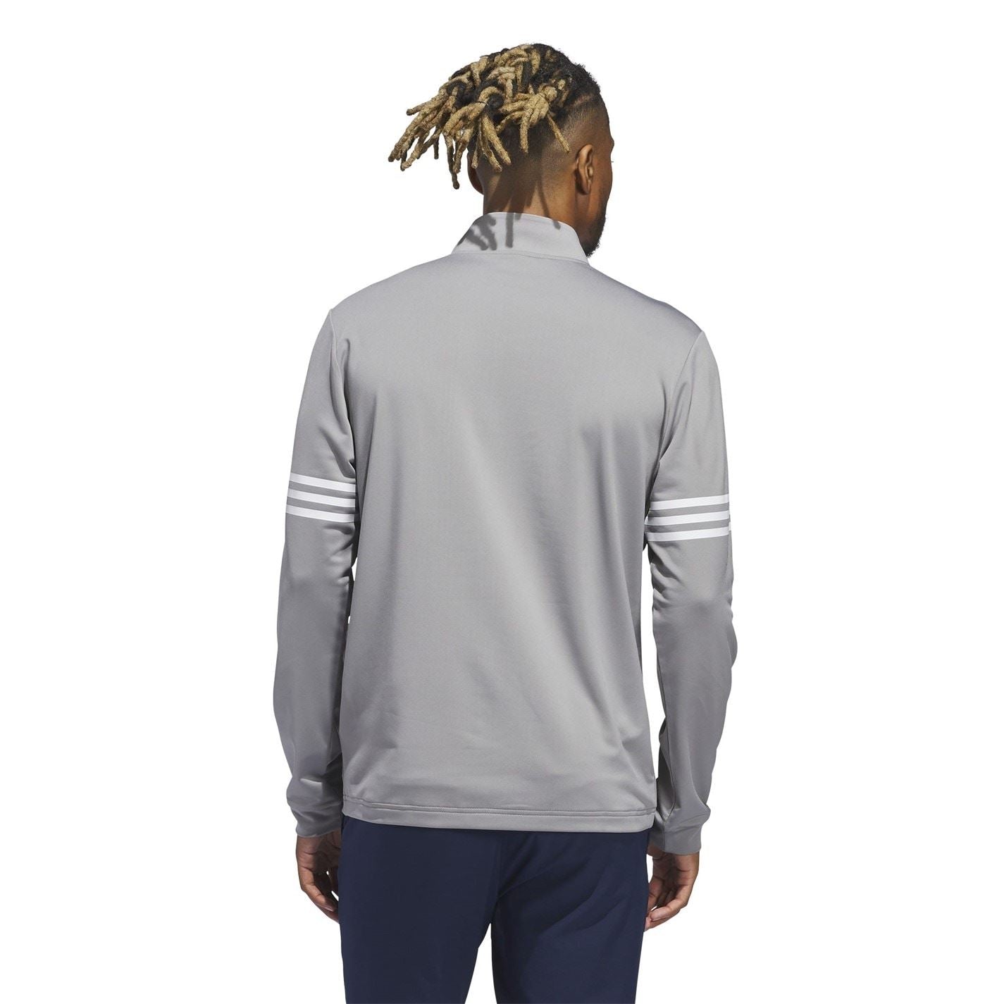 adidas Mens 3 Stripe Zip Top