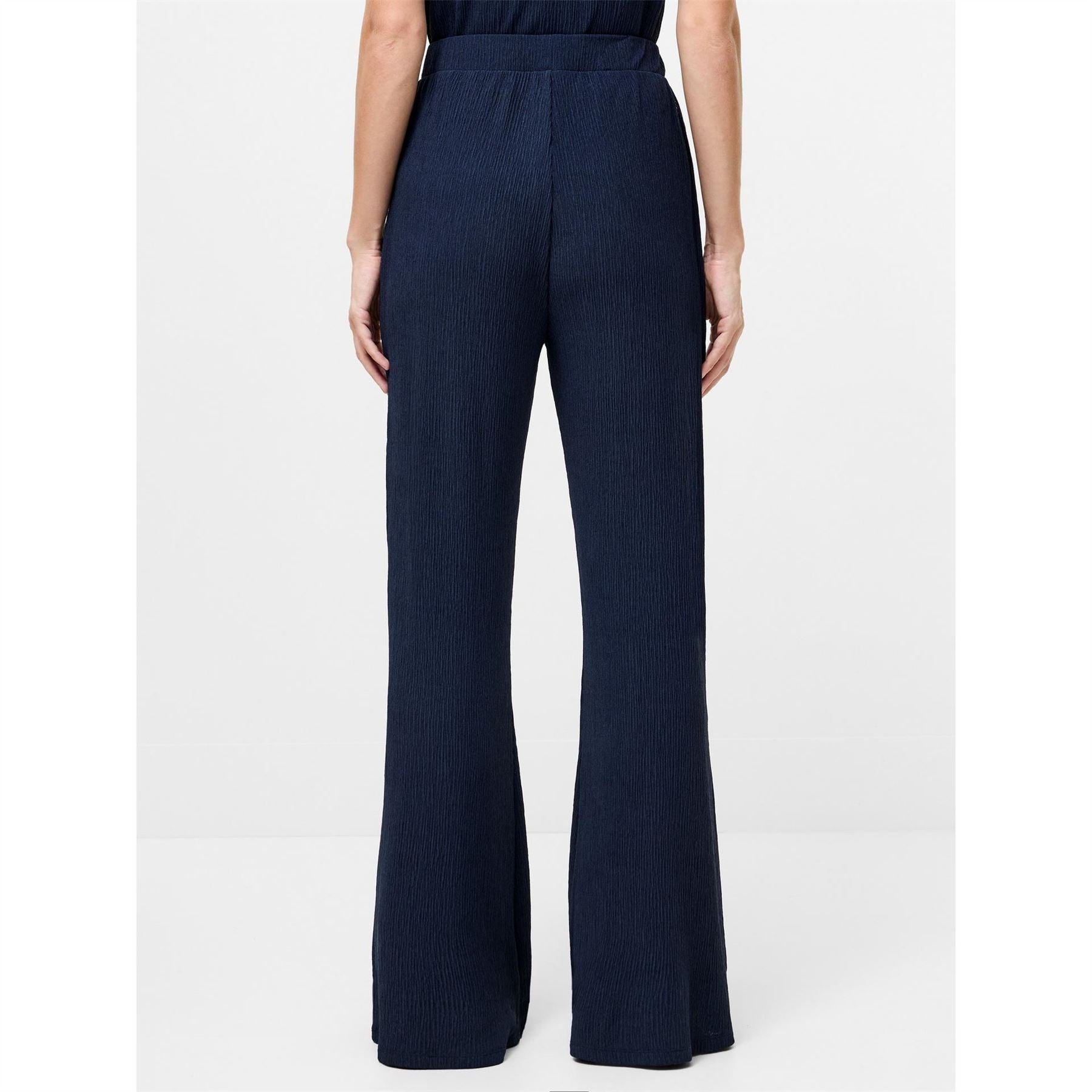 French Connection Meera Solid Patterned Flared Trousers
