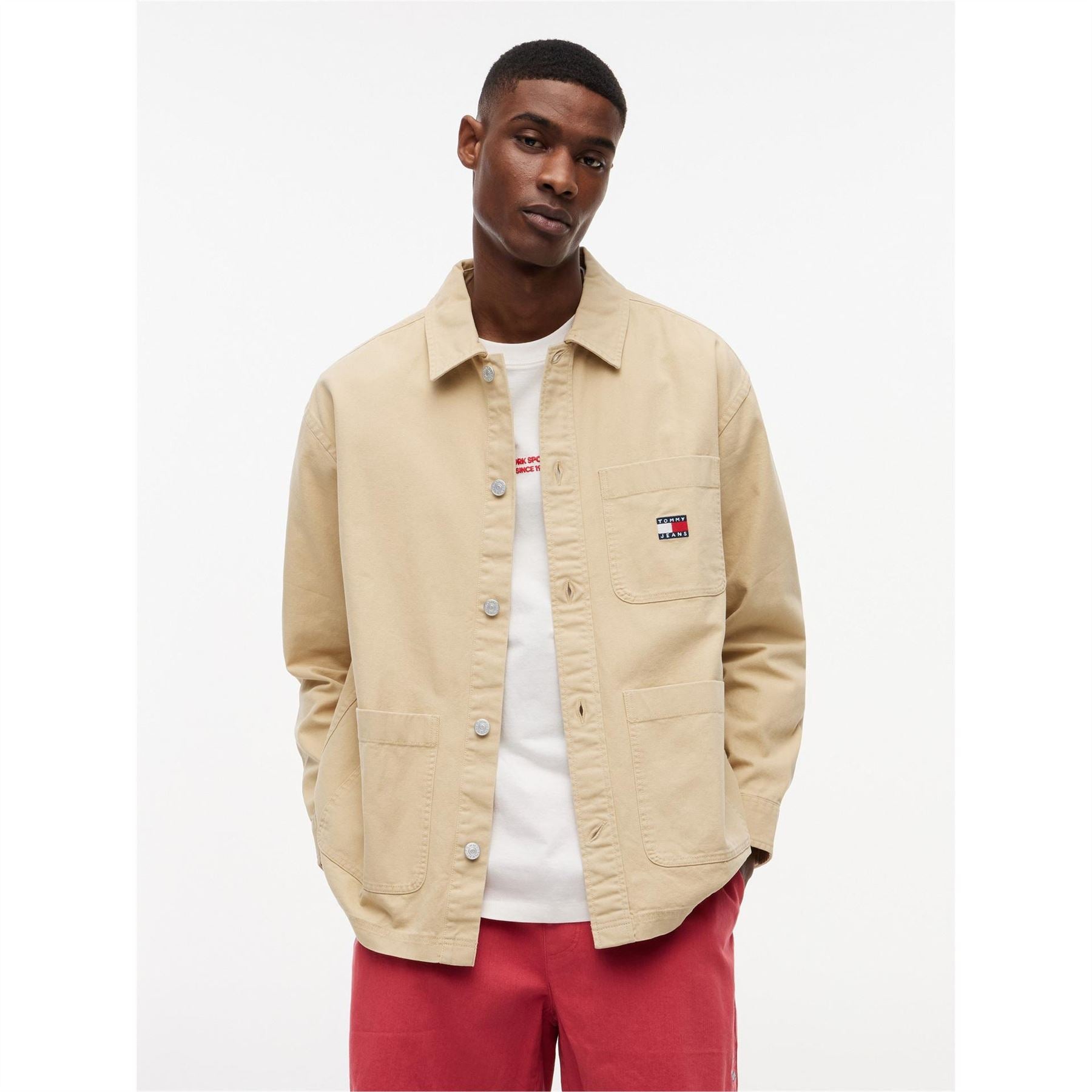 Tommy Jeans Essential Solid Patterned Front Pocket Overshirt