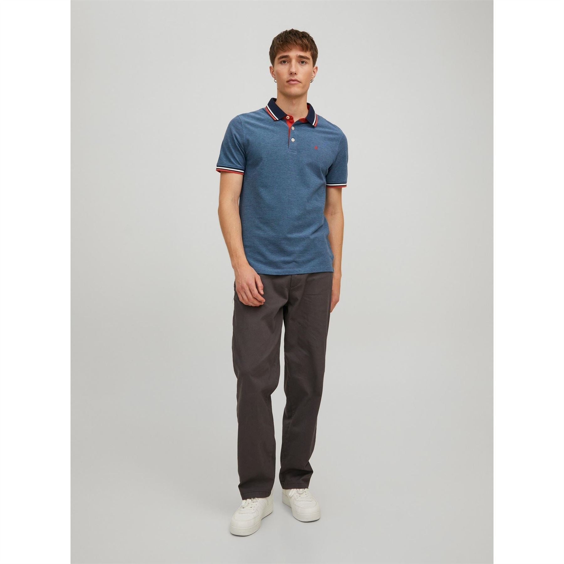 Jack and Jones Paulos Tipped Pique Short Sleeve Polo Shirt