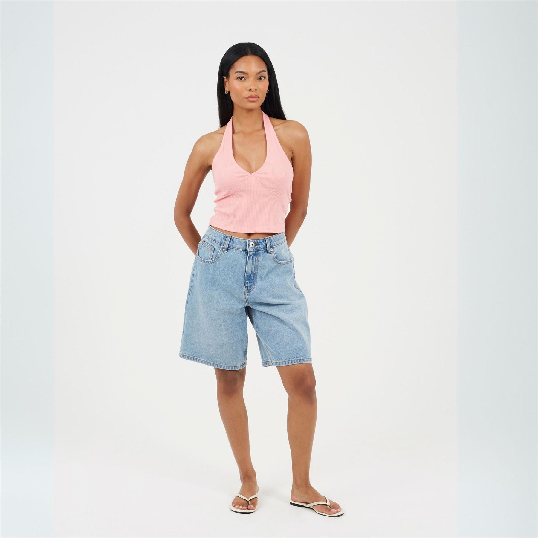 Brave Soul Halter Neck Sleeveless Cropped Vest