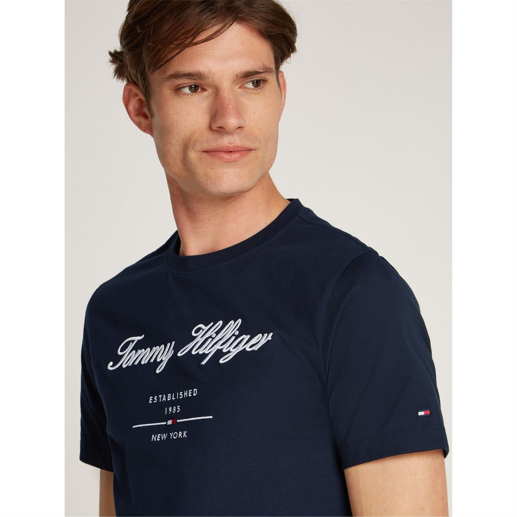 Tommy Hilfiger Logo Print Regular Fit Crew Neck T-Shirt