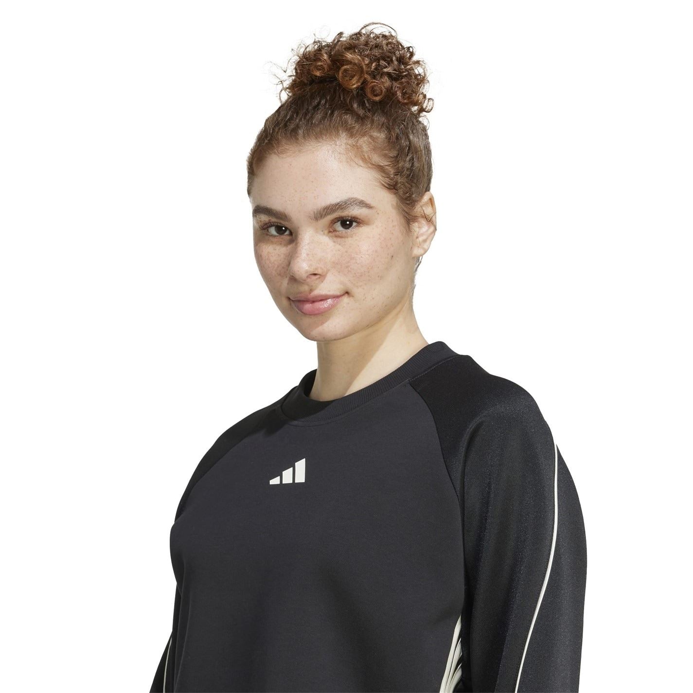 adidas Womens Stadium 3 Stripes Crewneck Sweatshirt