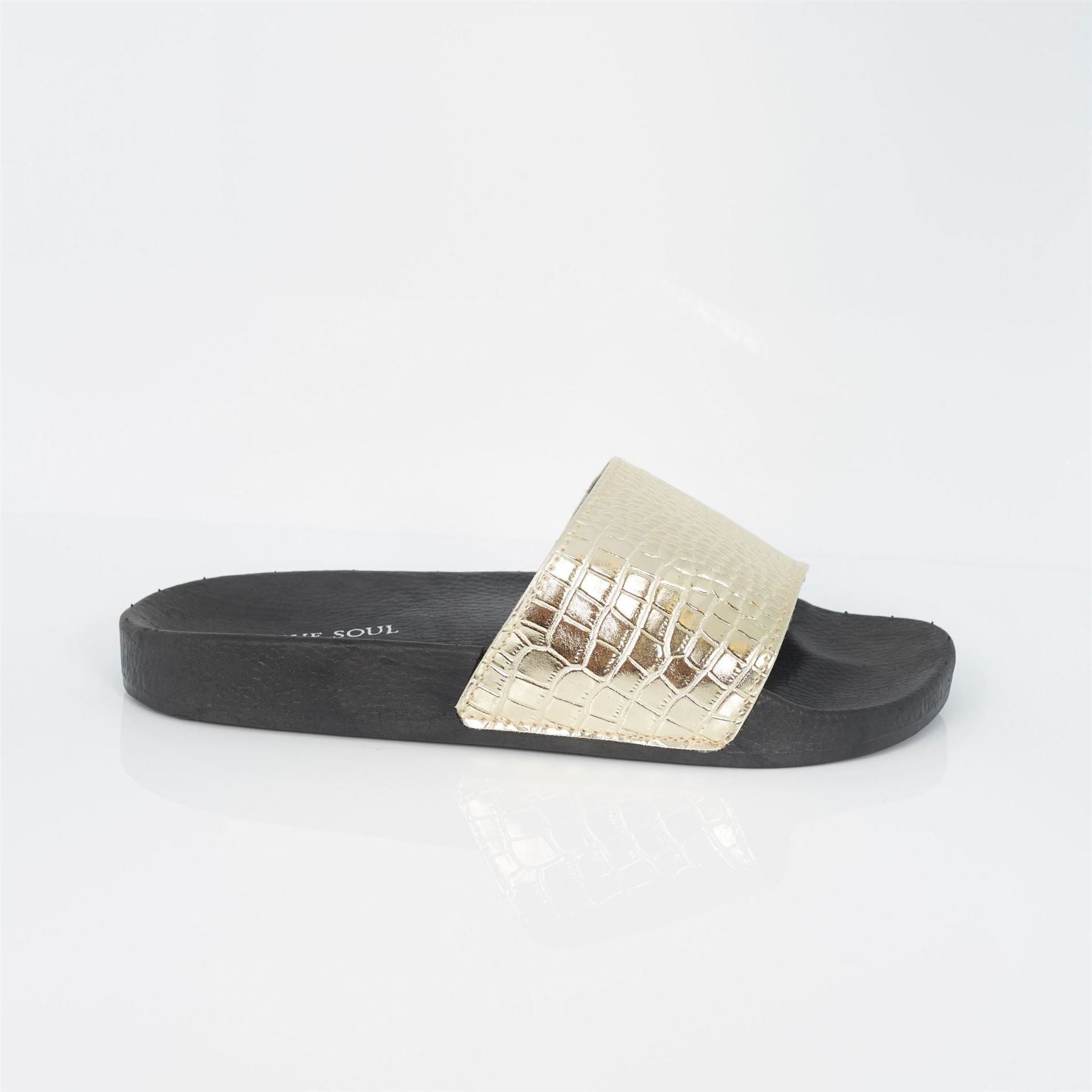 Brave Soul Mens Metallic Crocodile Strap Slider