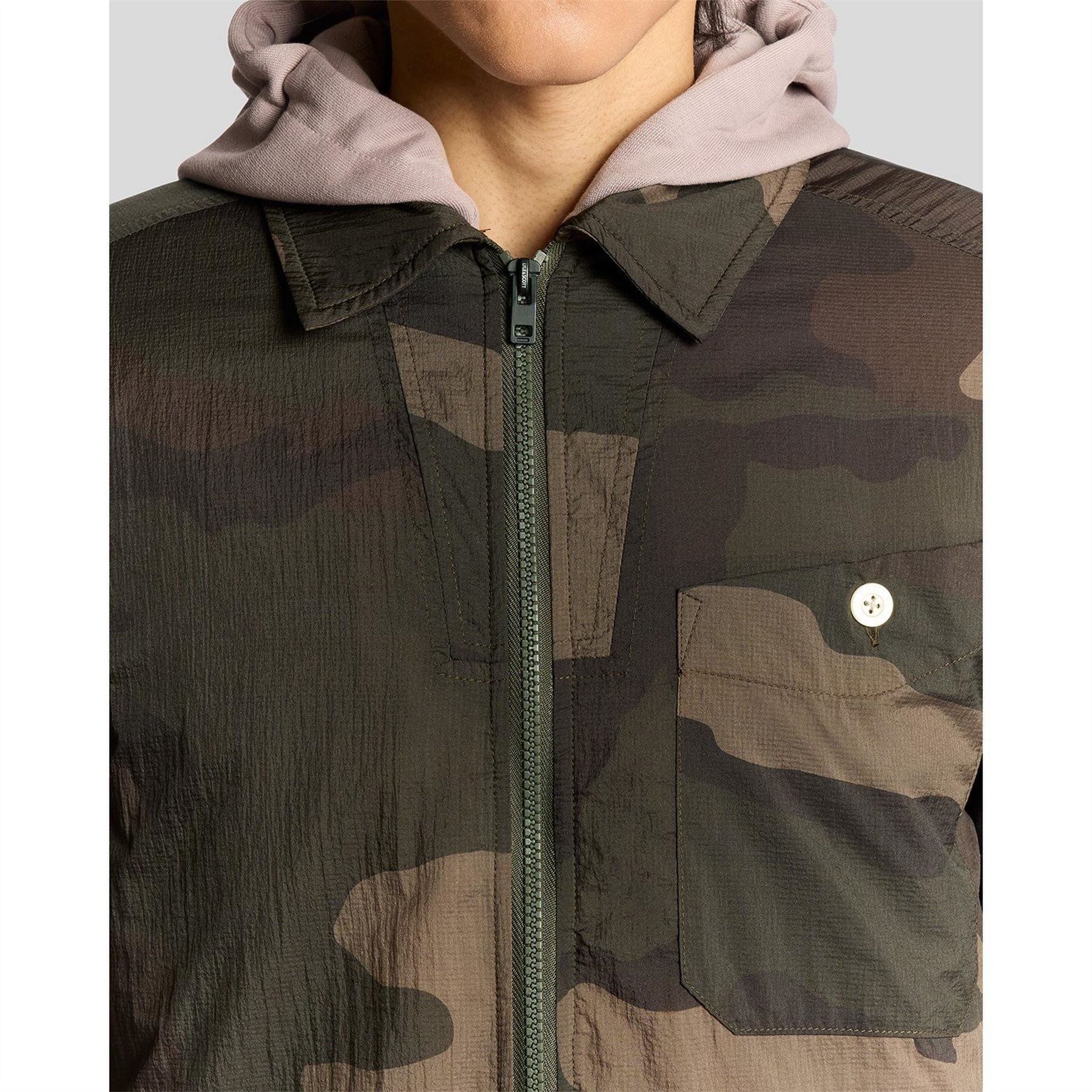 Lyle and Scott Camo Patterned Overshirt with Chest Pocket