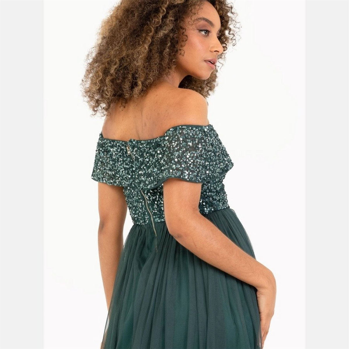 Maya Deluxe De Bardot Off The Shoulder Short Sleeve Midi Babydoll Dress