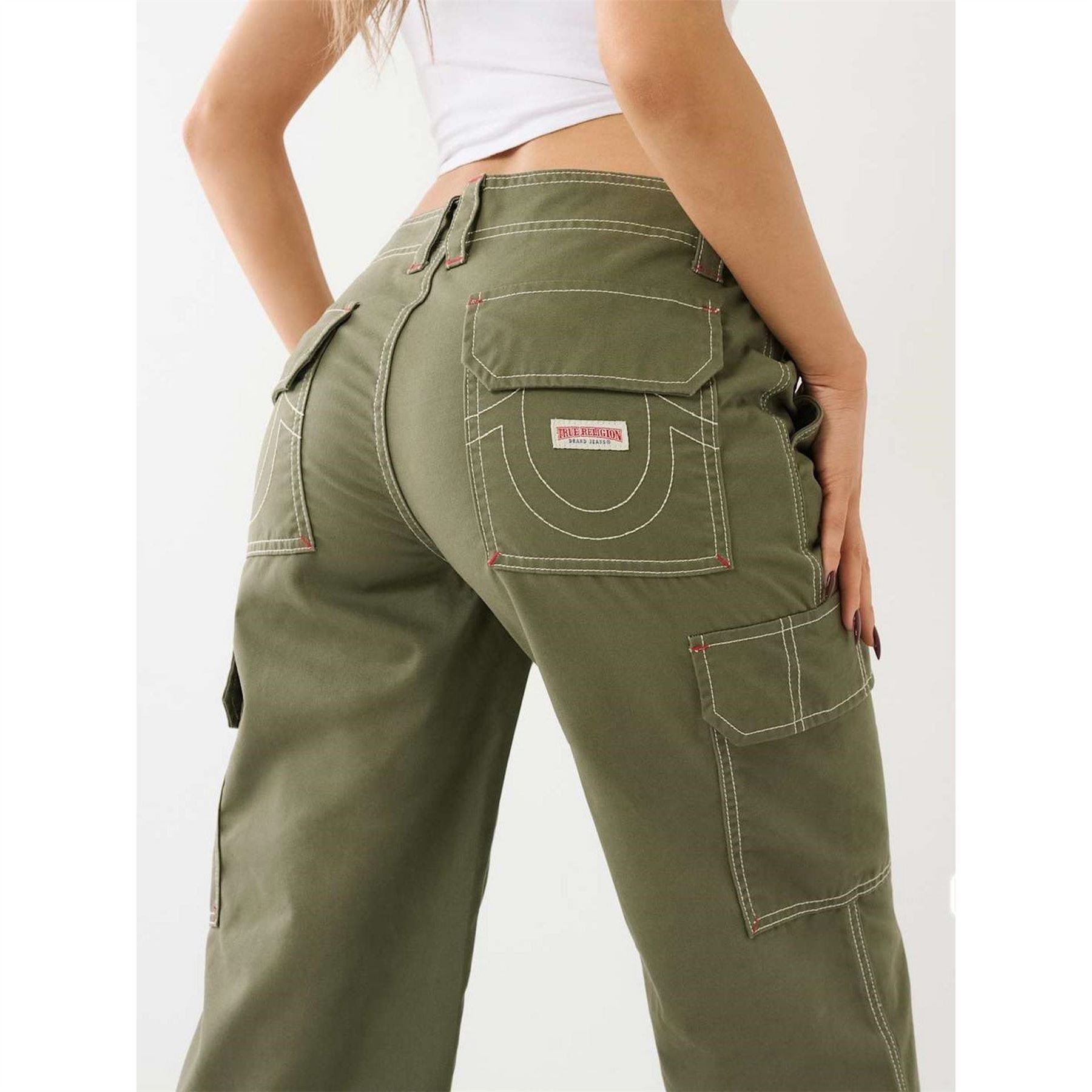 True Religion Military Oversized Wide Leg Cargo Trousers